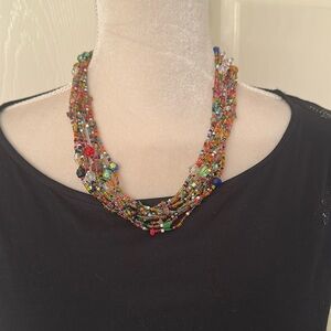 Eleven Strand Glass Brad Necklace